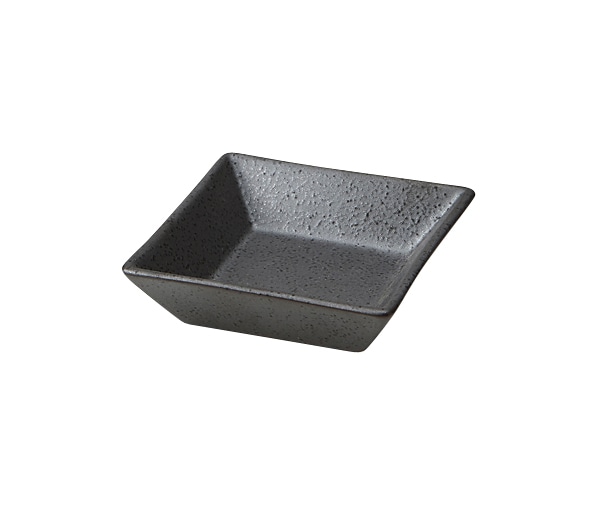 丸モ高木陶器 黒ガラス角小付 4A177-26 1個（ご注文単位1個）【直送品】