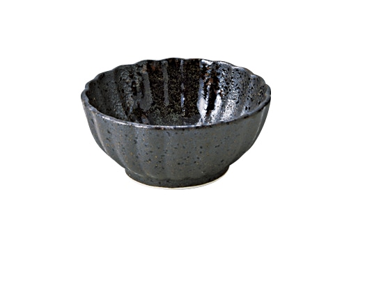 丸モ高木陶器 黒伊賀菊型小付 4A177-28 1個（ご注文単位1個）【直送品】