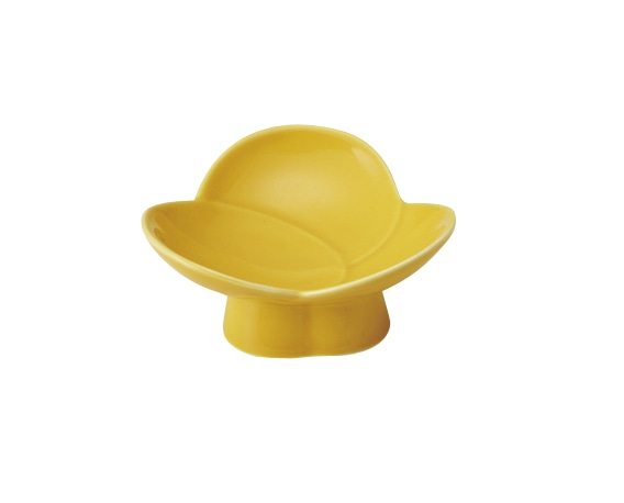 丸モ高木陶器 黄釉三ツ葉 4A177-40 1個（ご注文単位1個）【直送品】