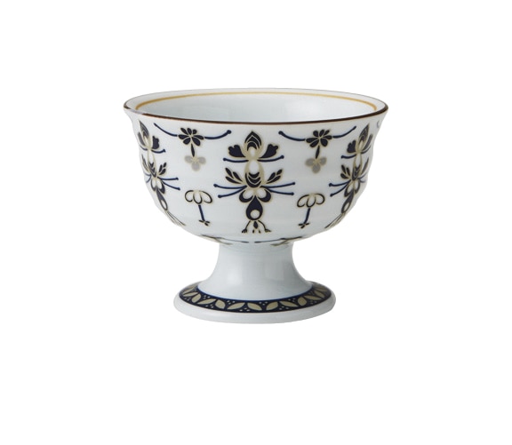 丸モ高木陶器 銀彩結び紋高台小鉢 4A178-13 1個（ご注文単位1個）【直送品】