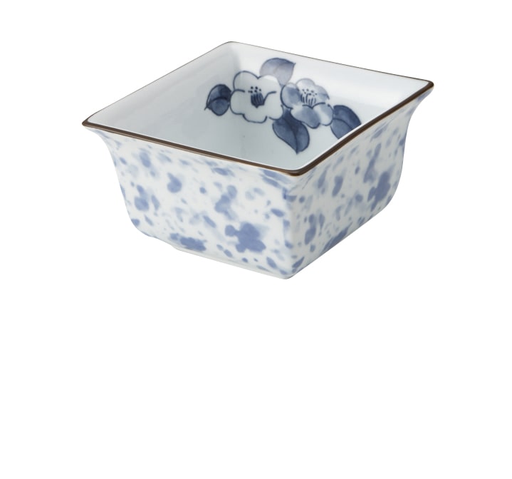 丸モ高木陶器 イングレ椿角小付 4A178-19 1個（ご注文単位1個）【直送品】