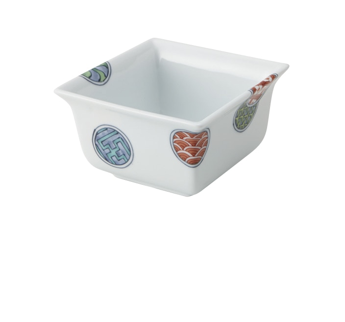 丸モ高木陶器 イングレ丸紋角小鉢 4A178-21 1個（ご注文単位1個）【直送品】