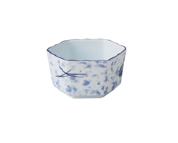 丸モ高木陶器 イングレ松竹梅六角小鉢 4A178-26 1個（ご注文単位1個）【直送品】