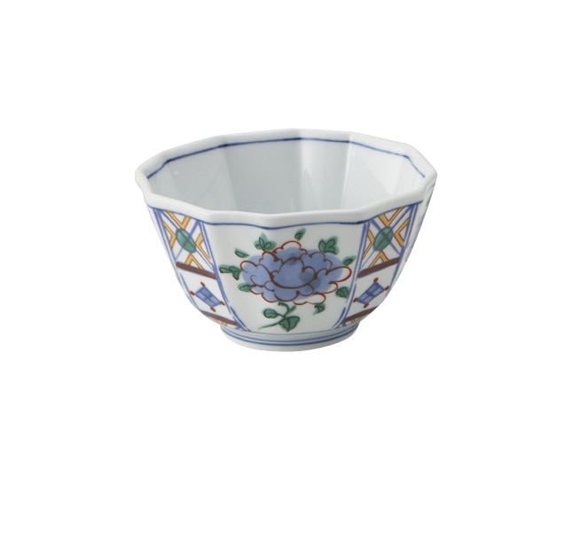 丸モ高木陶器 錦間取り十二角小鉢 4A179-09 1個（ご注文単位1個）【直送品】