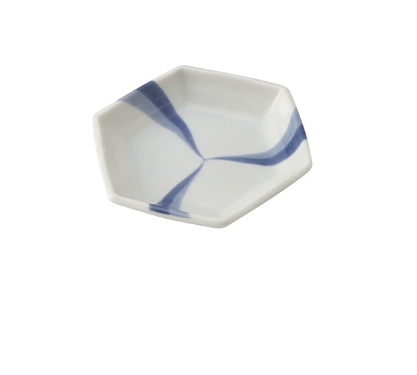 丸モ高木陶器 イングレネジ十草六角小皿 4A180-28 1個（ご注文単位1個）【直送品】