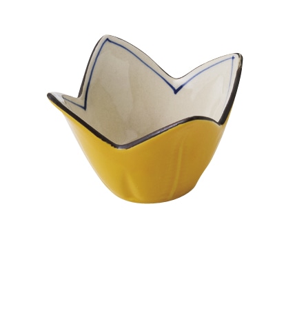 丸モ高木陶器 黄色ゆり小鉢 4A180-36 1個（ご注文単位1個）【直送品】