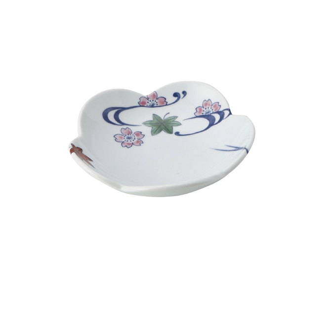 丸モ高木陶器 イングレ流水梅型小皿 4A181-07 1個（ご注文単位1個）【直送品】