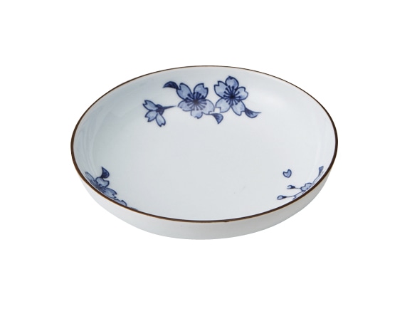 丸モ高木陶器 イングレ染付桜絵丸小皿 4A181-11 1個（ご注文単位1個）【直送品】