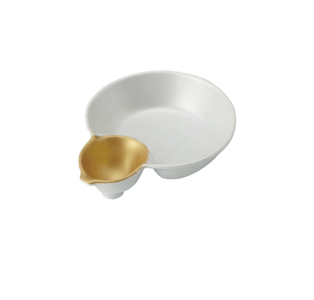 丸モ高木陶器 金銀彩瓢型千代口付鉢 4A182-12 1個(ご注文単位1個)【直送品】