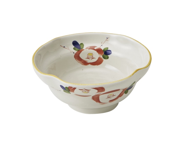 丸モ高木陶器 イングレ花絵四方押小鉢 4A187-06 1個(ご注文単位1個)【直送品】