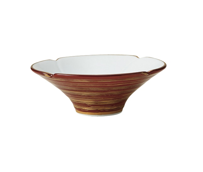 丸モ高木陶器 赤巻金渦朝顔小鉢 4A187-12 1個(ご注文単位1個)【直送品】