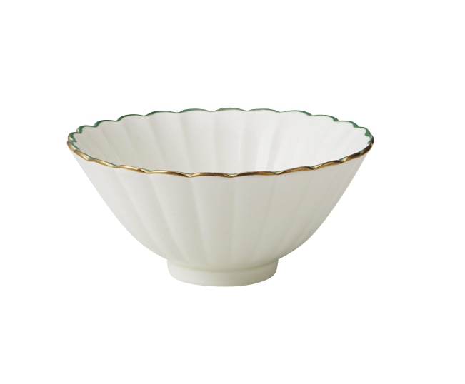 丸モ高木陶器 渕緑金菊型深小鉢 5A185-20 1個（ご注文単位1個）【直送品】