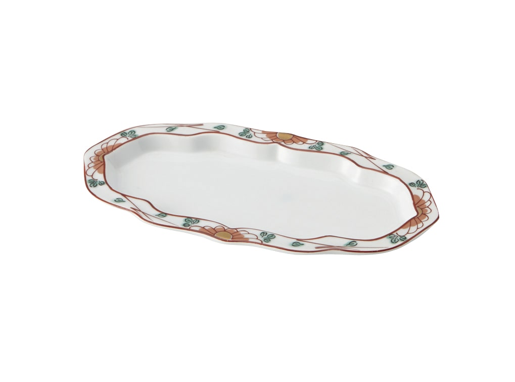 丸モ高木陶器 赤絵木甲皿 4A188-13 1個（ご注文単位1個）【直送品】