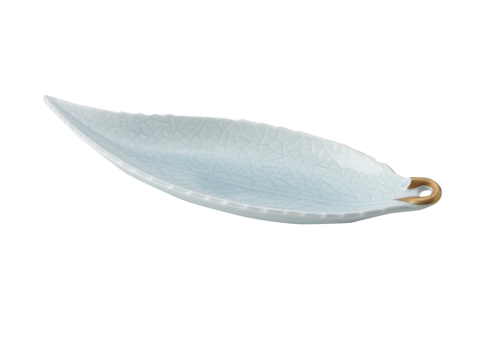 丸モ高木陶器 青白木の葉皿 4A188-17 1個（ご注文単位1個）【直送品】