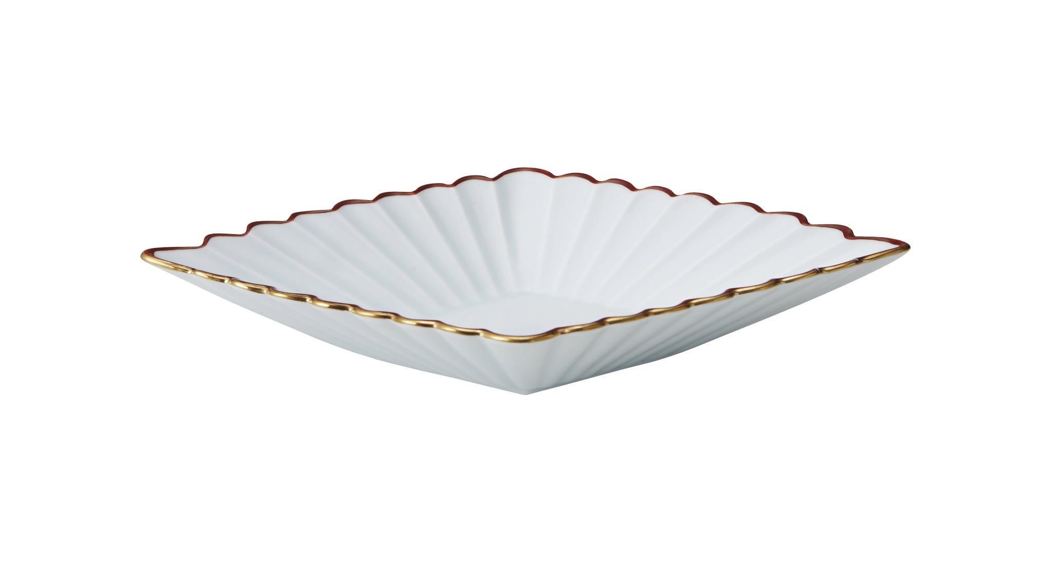 丸モ高木陶器 渕朱金菊菱型皿 4A188-20 1個（ご注文単位1個）【直送品】