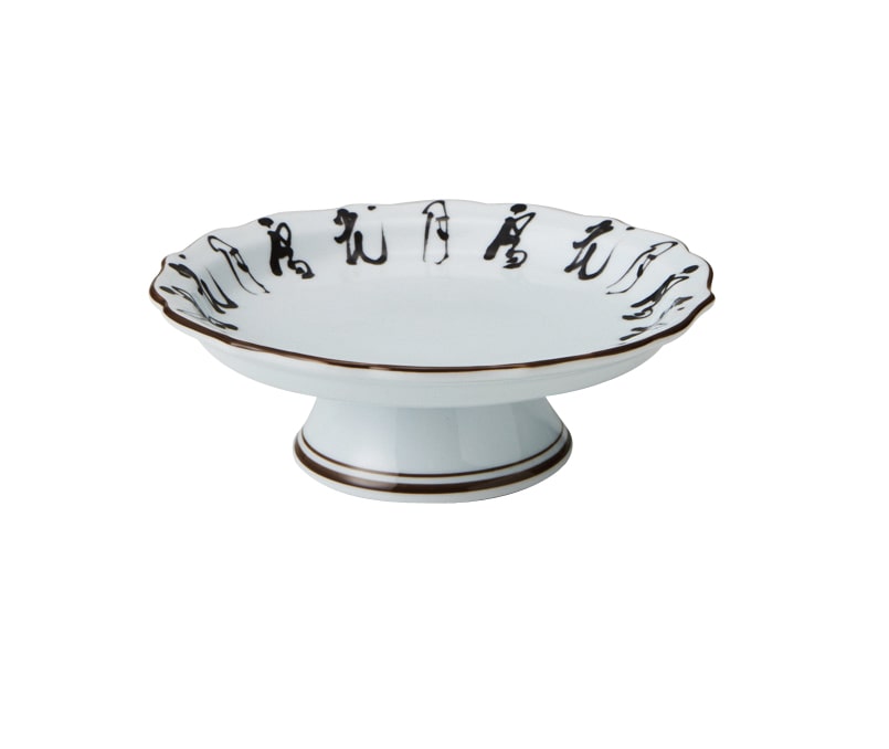 丸モ高木陶器 イングレ雪月花輪花高台皿 4A189-07 1個（ご注文単位1個）【直送品】