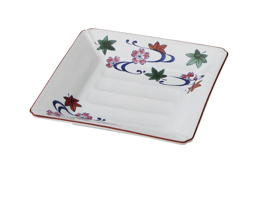 丸モ高木陶器 イングレ流水四方焼物皿 4A189-16 1個（ご注文単位1個）【直送品】