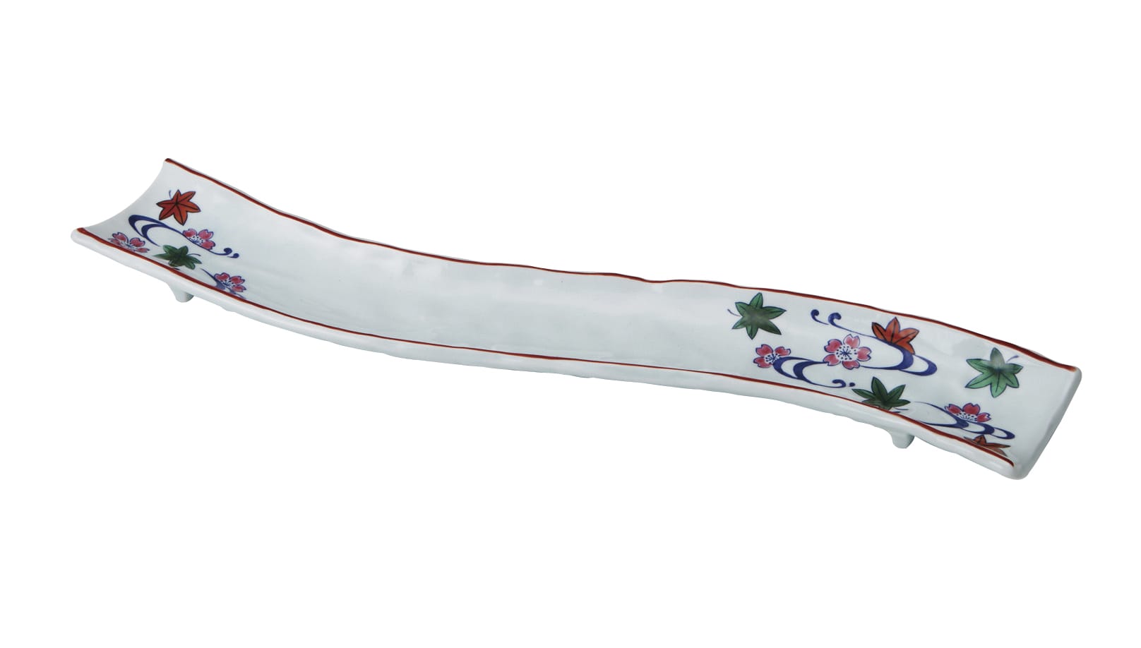 丸モ高木陶器 イングレ流水変形細長皿 5A164-19 1個（ご注文単位1個）【直送品】