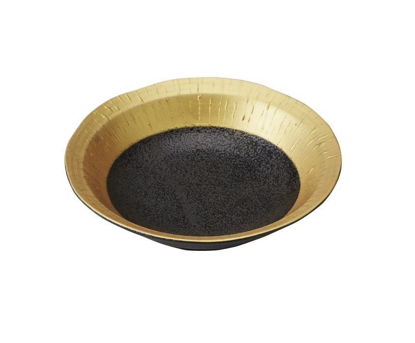 丸モ高木陶器 金彩黒潮5.0浅鉢 4A190-16 1個（ご注文単位1個）【直送品】