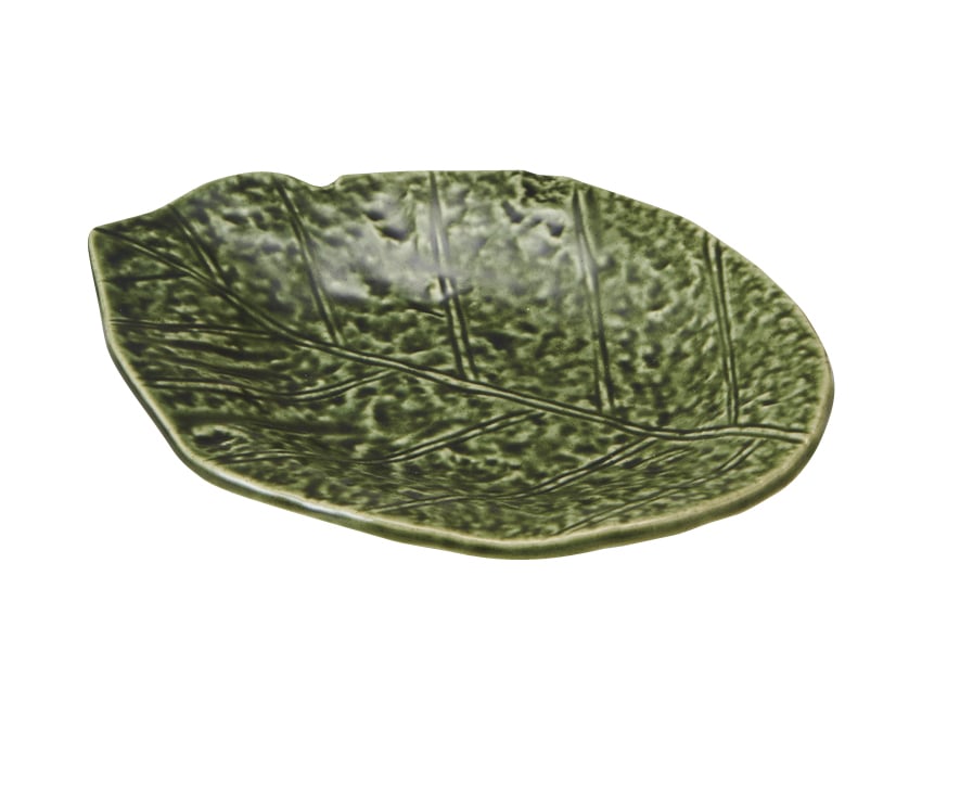 丸モ高木陶器 織部釉葉型皿 5A189-14 1個（ご注文単位1個）【直送品】