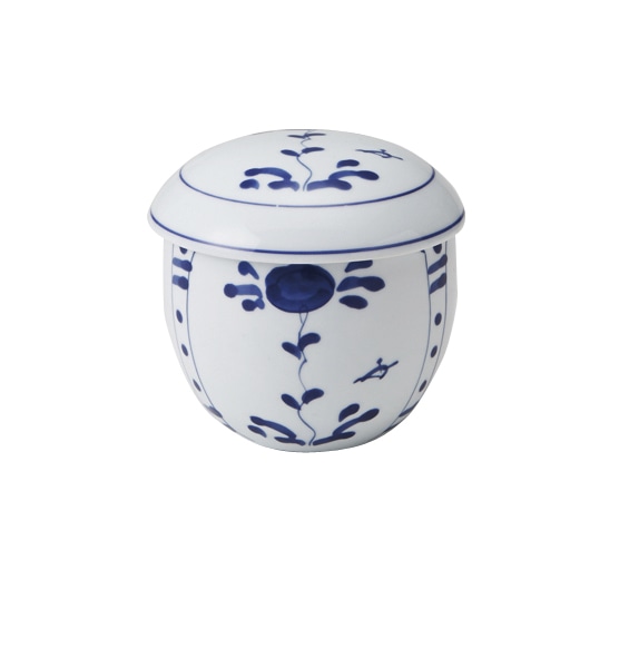 丸モ高木陶器 イングレ染付草花蒸し碗 4A192-09 1個（ご注文単位1個）【直送品】