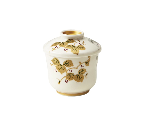 丸モ高木陶器 金銀葡萄絵ミニ蒸し碗 4A192-14 1個（ご注文単位1個）【直送品】