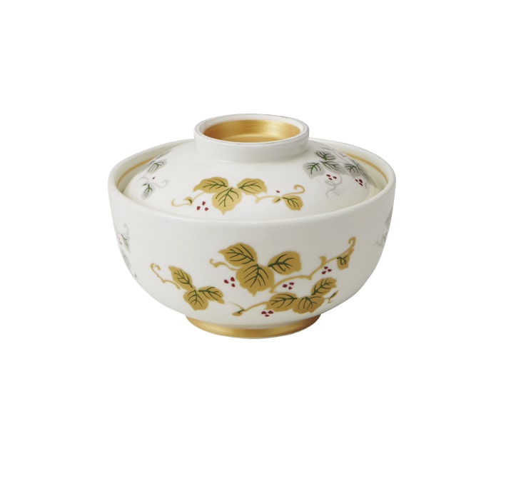 丸モ高木陶器 金銀葡萄絵蓋物 4A195-23 1個（ご注文単位1個）【直送品】