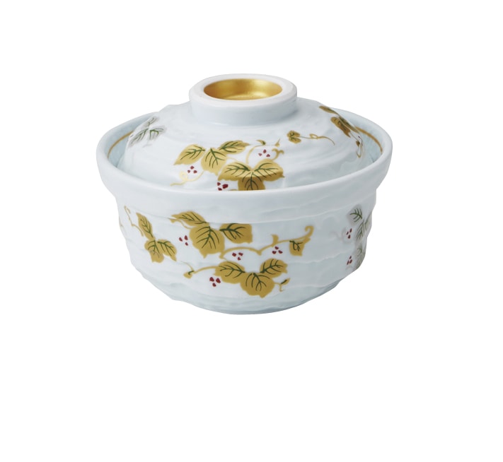 丸モ高木陶器 金銀葡萄ガタ彫大蓋物 4A196-03 1個（ご注文単位1個）【直送品】