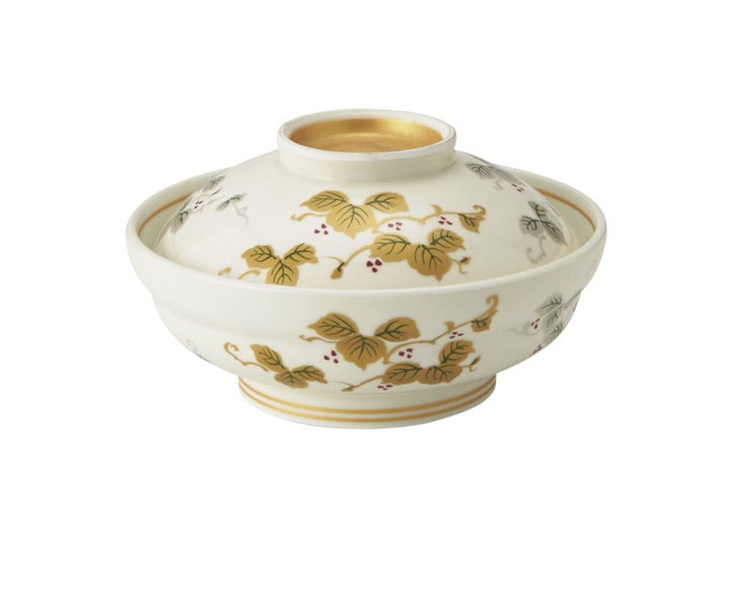 丸モ高木陶器 金銀葡萄絵平蓋物 4A196-09 1個（ご注文単位1個）【直送品】