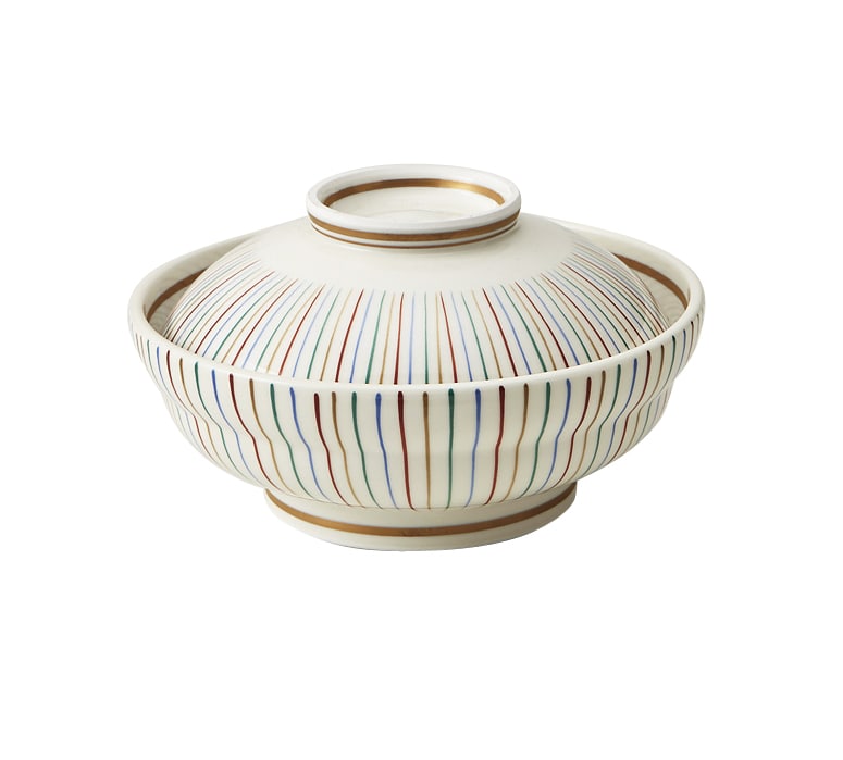 丸モ高木陶器 色十草平蓋物 4A196-11 1個（ご注文単位1個）【直送品】