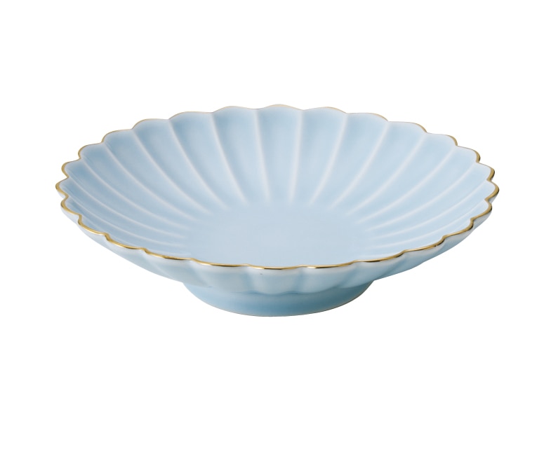 丸モ高木陶器 青白渕金刺身皿 4A199-05 1個（ご注文単位1個）【直送品】