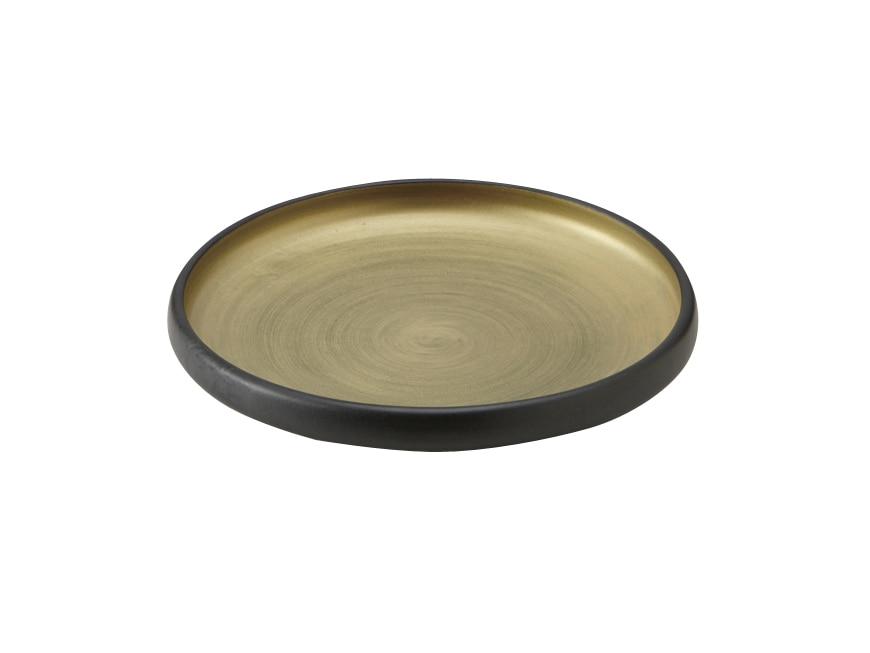 丸モ高木陶器 黒釉内金彩向付 4A199-15 1個（ご注文単位1個）【直送品】