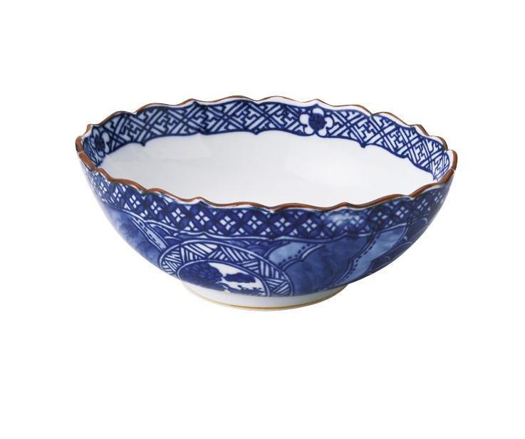 丸モ高木陶器 染付祥瑞小判向付 4A200-09 1個（ご注文単位1個）【直送品】