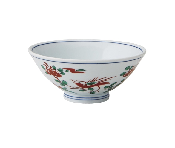 丸モ高木陶器 赤絵花鳥飯碗 4A201-01 1個（ご注文単位1個）【直送品】