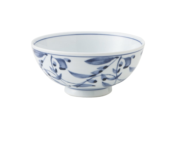 丸モ高木陶器 イングレ染付唐草飯碗 4A201-07 1個（ご注文単位1個）【直送品】