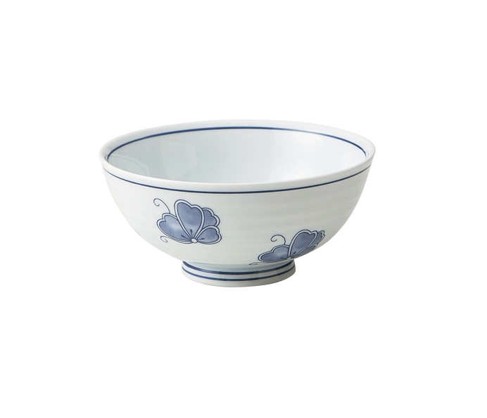 丸モ高木陶器 紺蝶飯碗 4A201-15 1個（ご注文単位1個）【直送品】