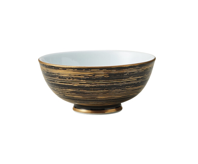 丸モ高木陶器 黒巻金渦飯碗 4A201-20 1個（ご注文単位1個）【直送品】