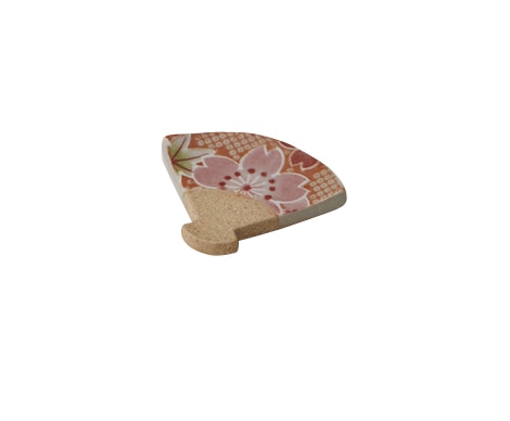 丸モ高木陶器 手造箸置扇かのこオレンジ 4A210-25 1個(ご注文単位1個)【直送品】