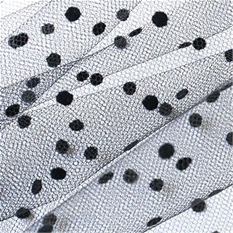 コスモテキスタイル 生地 チュール ドット フロッキー 15D 巾92cm×6m切売カット col.10 ブラック 1820F 1枚（ご注文単位1枚）【直送品】