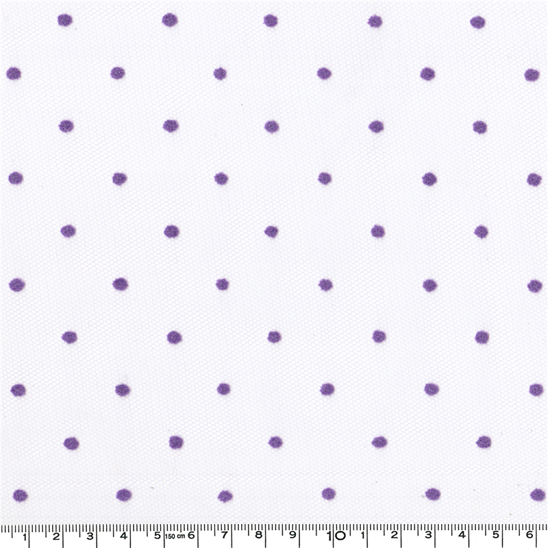 コスモテキスタイル 生地 チュール ドット フロッキー 15D 巾92cm×4m切売カット col.1 ホワイト 1820F 1枚（ご注文単位1枚）【直送品】