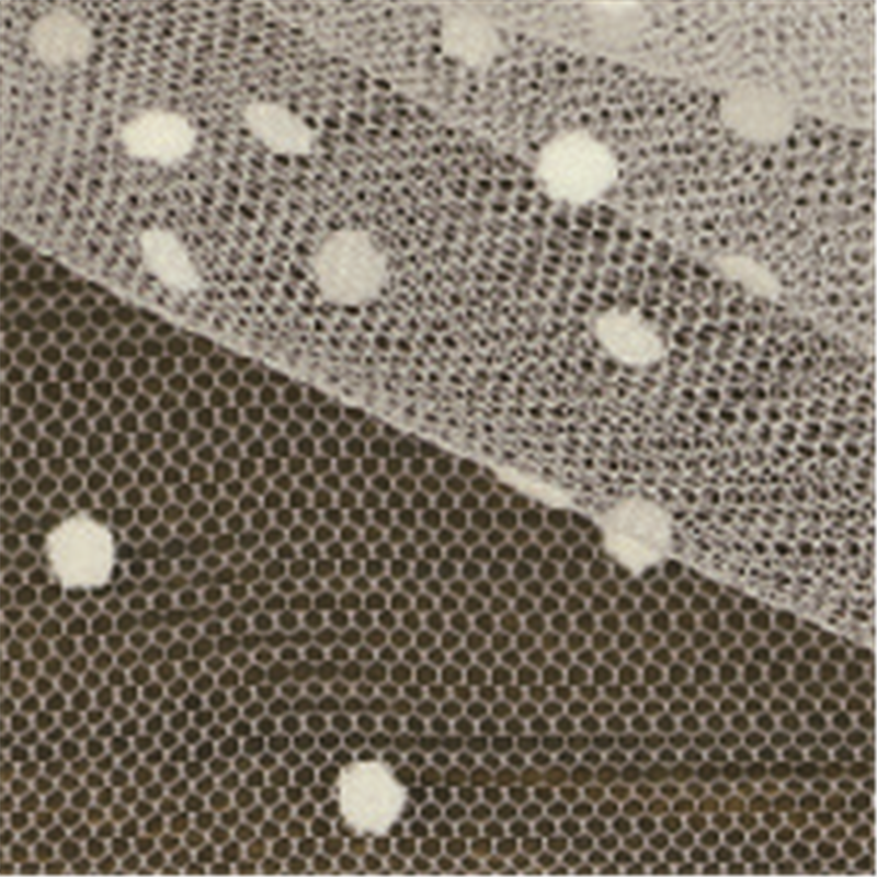 コスモテキスタイル 生地 チュール ドット フロッキー 15D 巾92cm×7m切売カット col.1 ホワイト 1820F 1枚（ご注文単位1枚）【直送品】