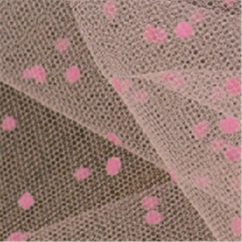 コスモテキスタイル 生地 チュール ドット フロッキー 15D 巾92cm×2m切売カット col.3 ピンク 1820F 1枚（ご注文単位1枚）【直送品】