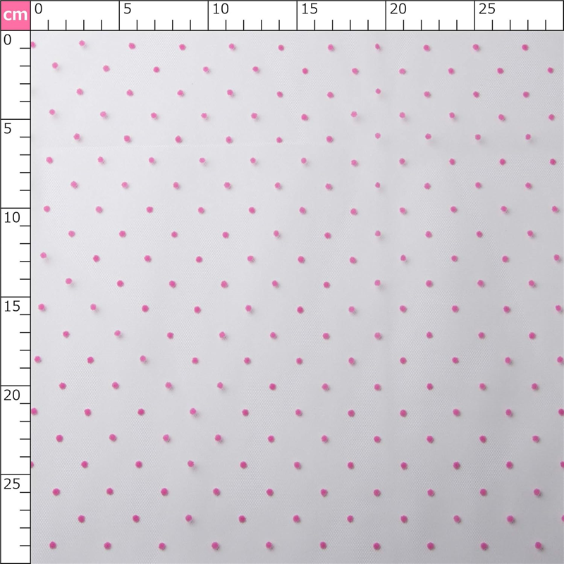 コスモテキスタイル 生地 チュール ドット フロッキー 15D 巾92cm×5m切売カット col.3 ピンク 1820F 1枚（ご注文単位1枚）【直送品】