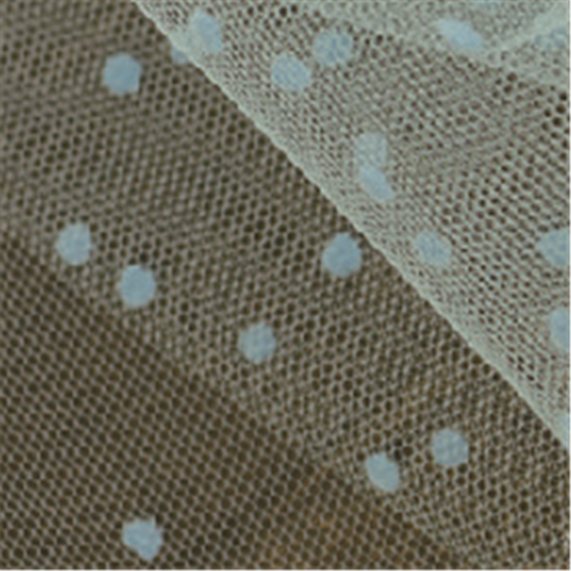 コスモテキスタイル 生地 チュール ドット フロッキー 15D 巾92cm×5m切売カット col.4 ライトブルー 1820F 1枚（ご注文単位1枚）【直送品】