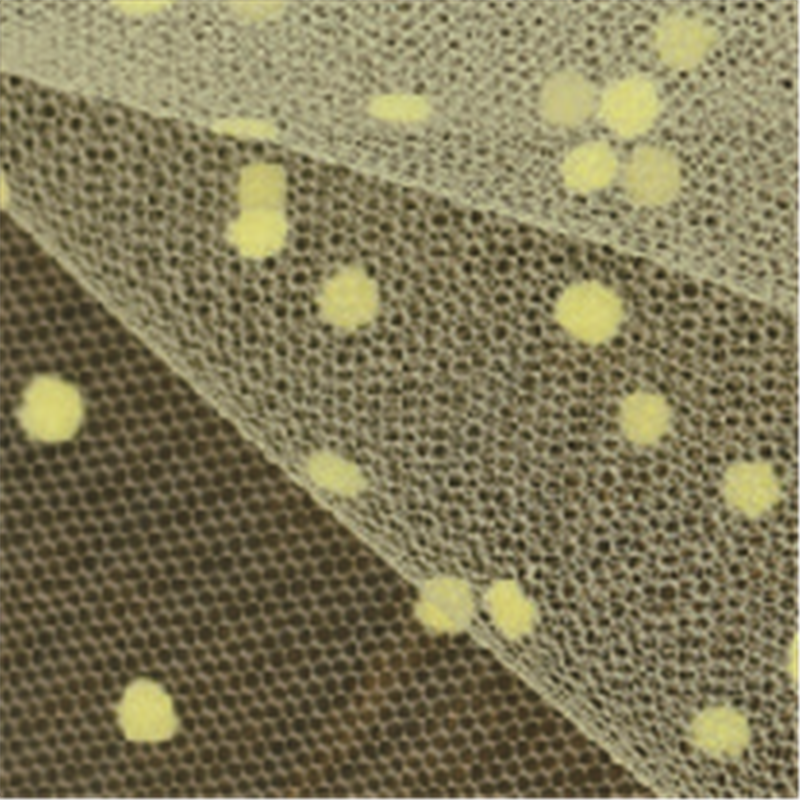 コスモテキスタイル 生地 チュール ドット フロッキー 15D 巾92cm×5m切売カット col.5 イエロー 1820F 1枚（ご注文単位1枚）【直送品】