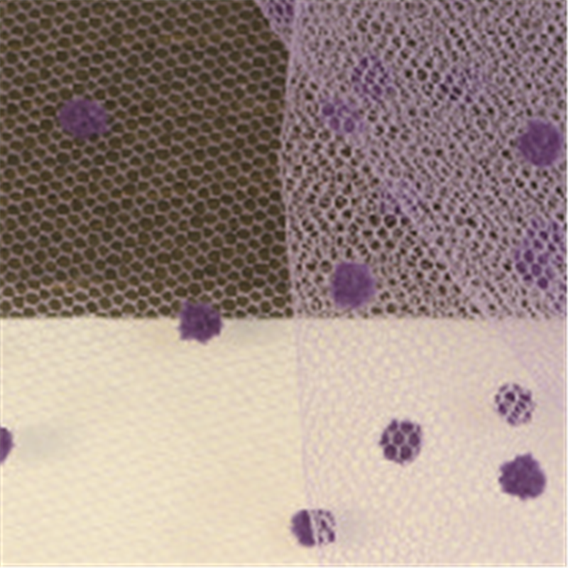 コスモテキスタイル 生地 チュール ドット フロッキー 15D 巾92cm×5m切売カット col.6 パープル 1820F 1枚(ご注文単位1枚)【直送品】