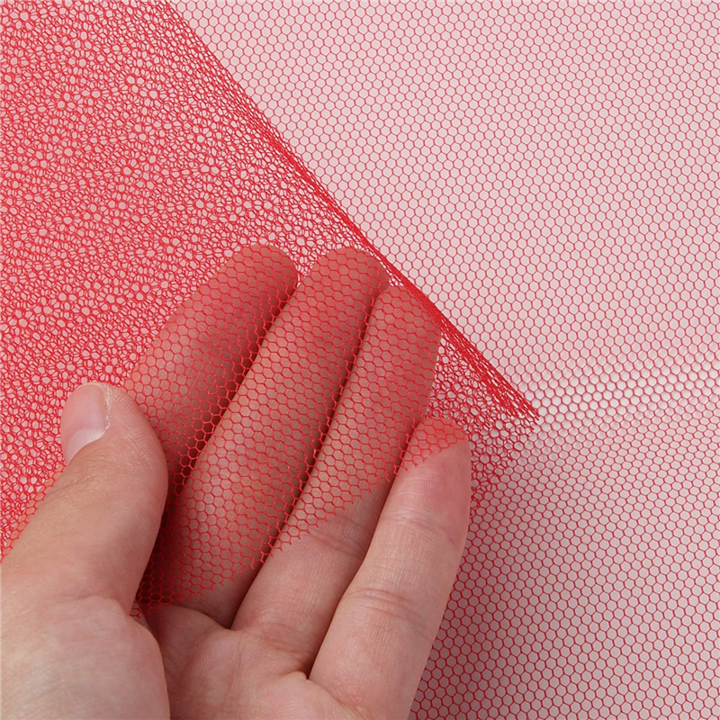 コスモテキスタイル セミハードチュール生地 50デニール 巾115cm×(半折)10m切売カット 赤 AD5035-15-10M ナイロン100% 1枚（ご注文単位1枚）【直送品】