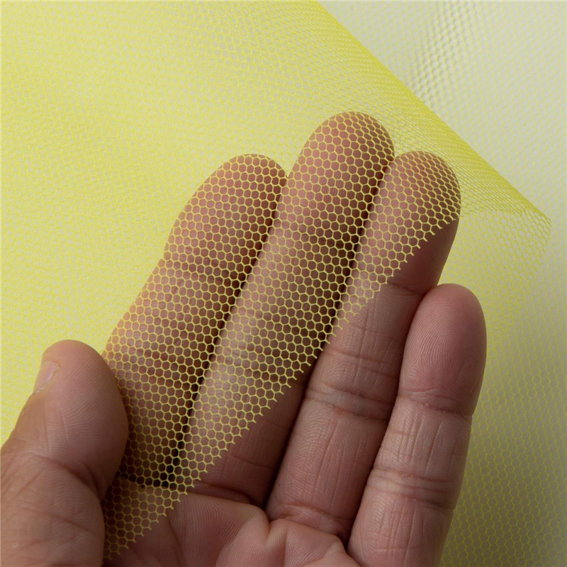 コスモテキスタイル セミハードチュール生地 50デニール 巾115cm×(半折)2m切売カット 黄 AD5035-6-2M 1枚（ご注文単位1枚）【直送品】