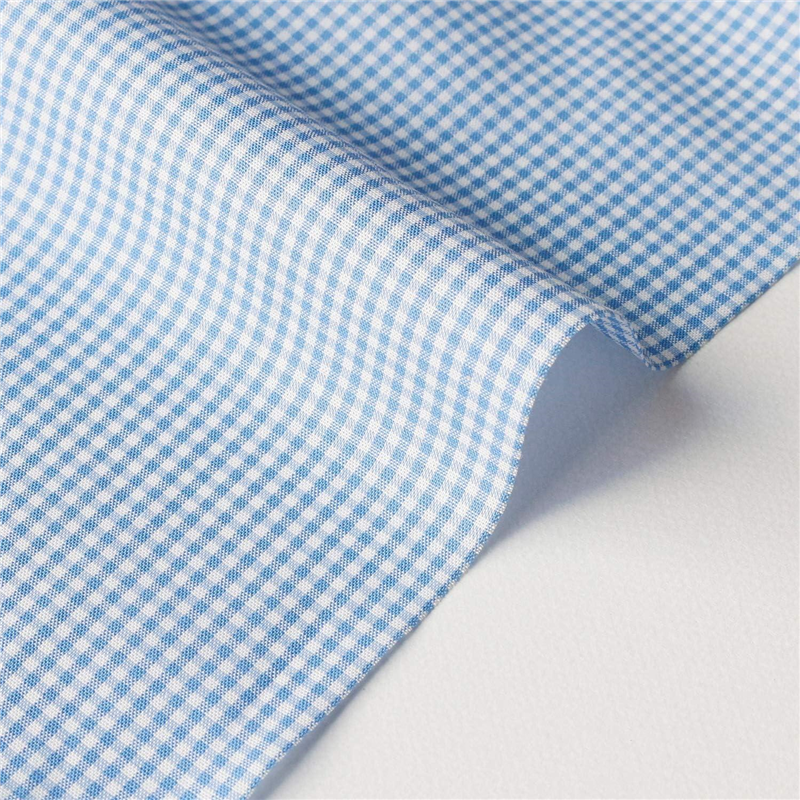 日本紐釦貿易 40sギンガムチェック 小 巾110cm×6m切売カット ライトブルー B53000Z-102-6M 1枚（ご注文単位1枚）【直送品】