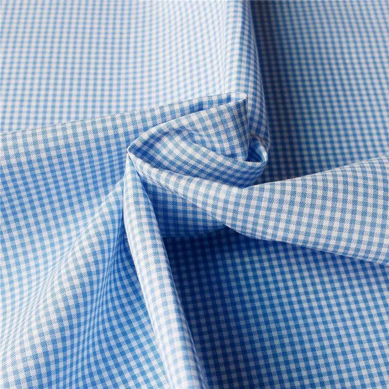 日本紐釦貿易 40sギンガムチェック 小 巾110cm×9m切売カット ライトブルー B53000Z-102-9M 1枚（ご注文単位1枚）【直送品】